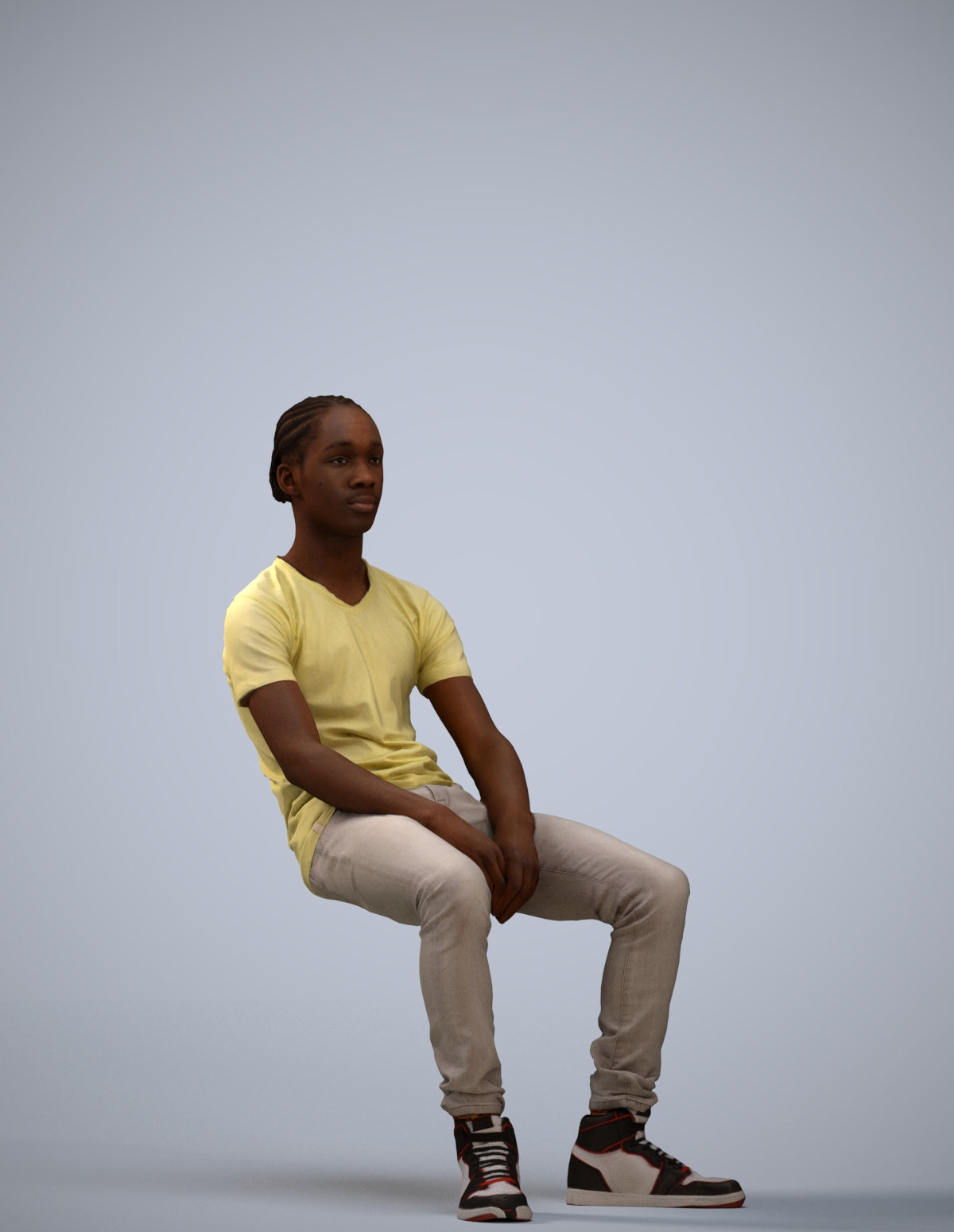 scanned 3D boy casual kids, photogrammetry people for Enscape and V-Ray