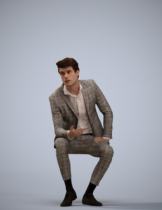photogrammetry 3D man business, realistic human model archviz FBX