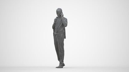 realistic 3D man business, scanned archviz people for Blender and 3ds Max, wireframe back view