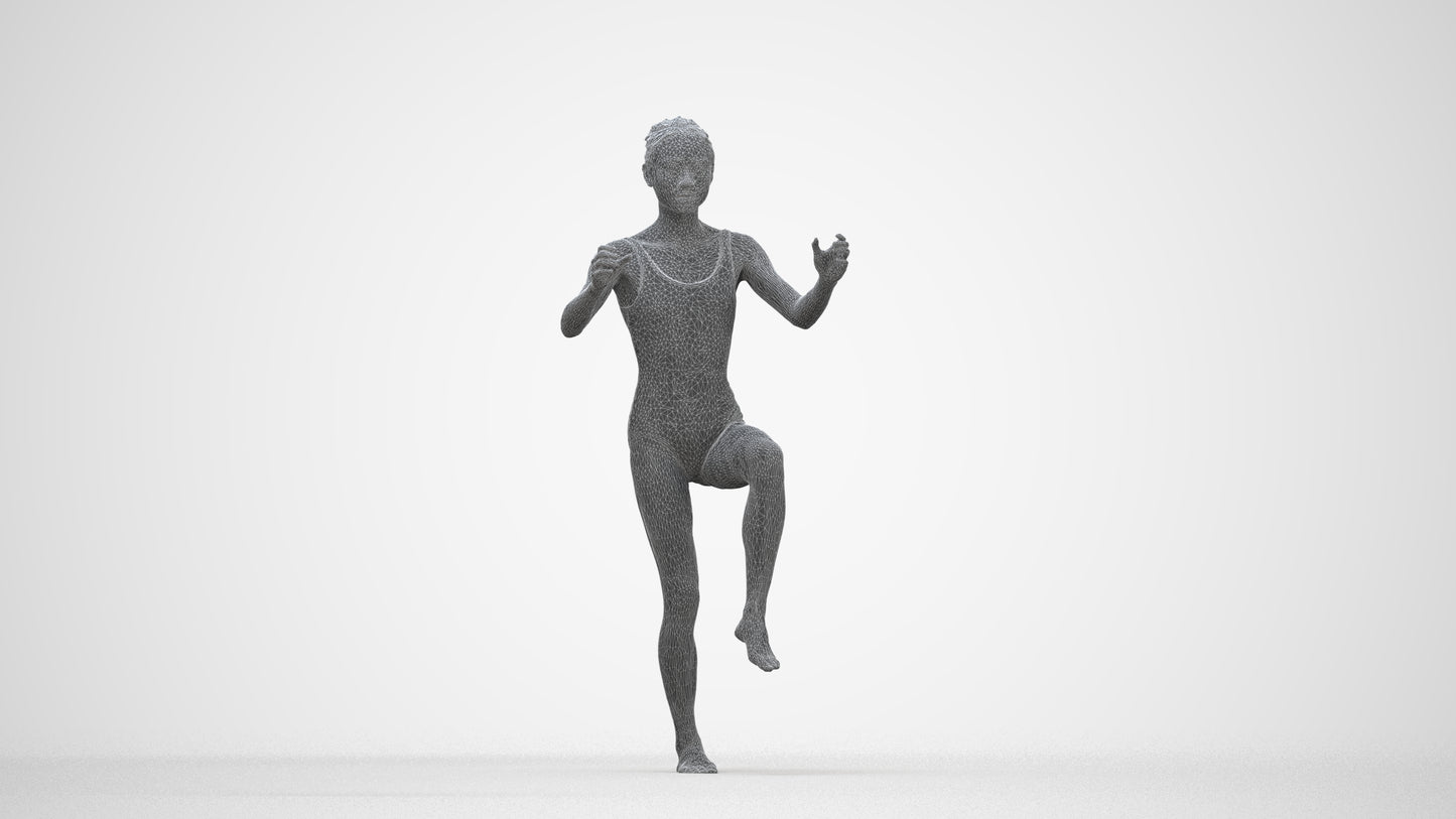 photogrammetry 3D woman pool, realistic human model archviz FBX, wireframe back view