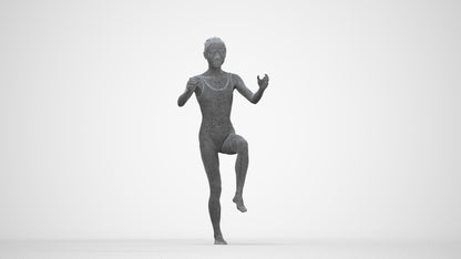 photogrammetry 3D woman pool, realistic human model archviz FBX, wireframe back view