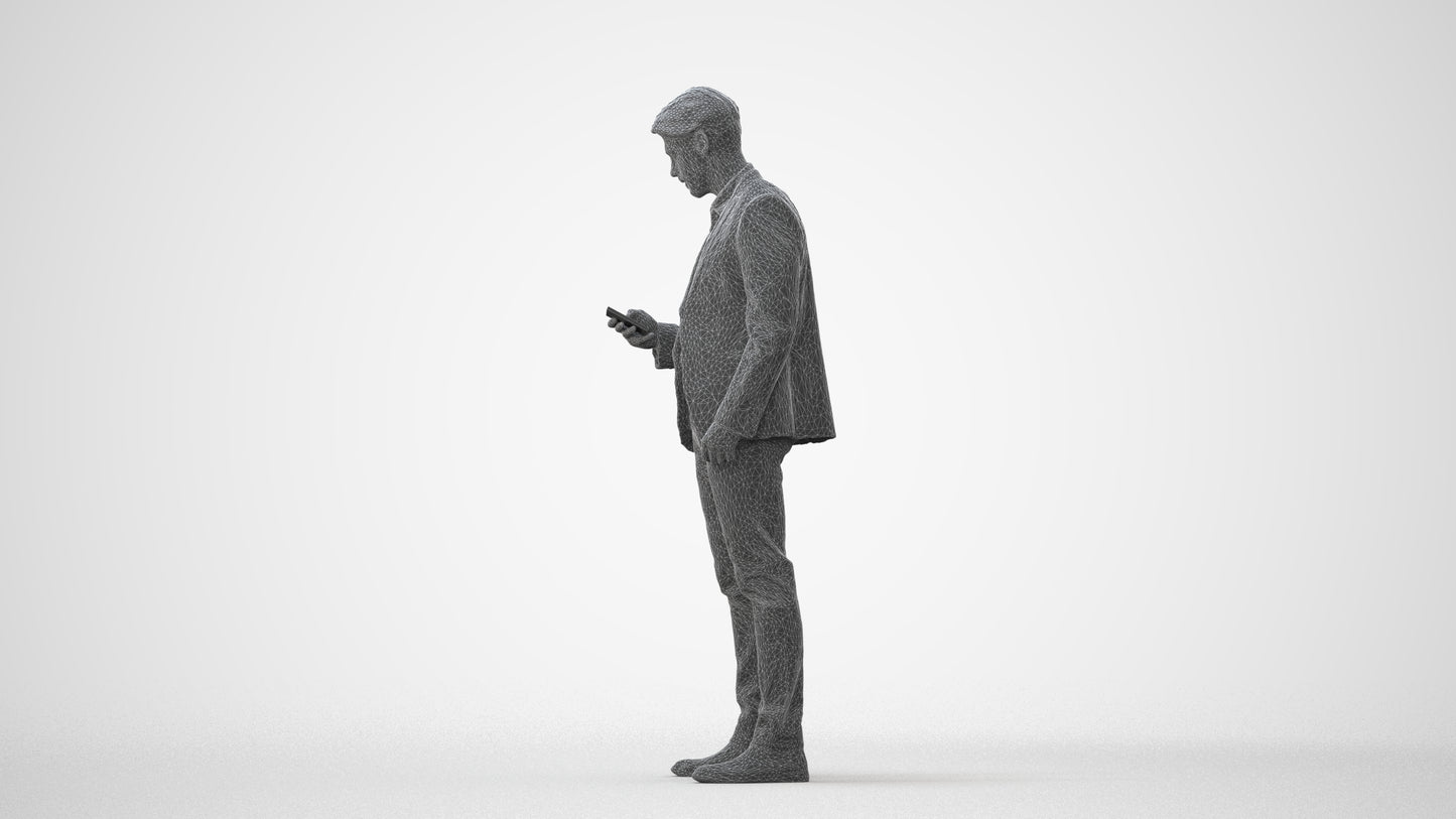 realistic 3D human man business, archviz people FBX OBJ for Blender, square thumbnail