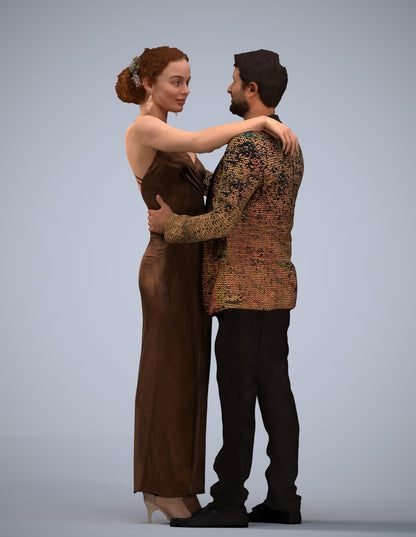 realistic 3D human woman formal dancing, archviz people FBX OBJ for Blender