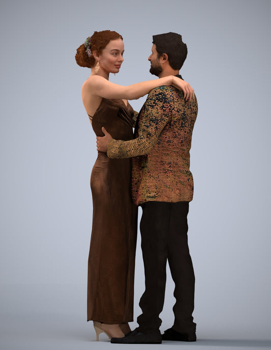 realistic 3D human woman formal dancing, archviz people FBX OBJ for Blender