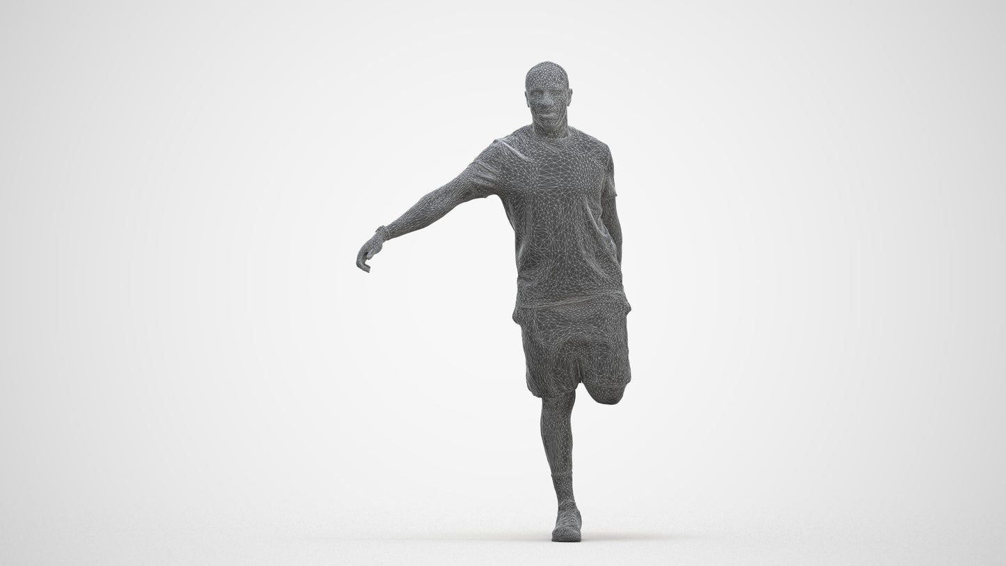 scanned 3D man sport, photogrammetry people for Enscape and V-Ray, three-quarter front view render