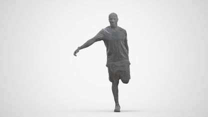 scanned 3D man sport, photogrammetry people for Enscape and V-Ray, three-quarter front view render