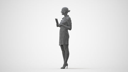 3D people model woman business standing, scanned human for 3ds Max rendering, square thumbnail