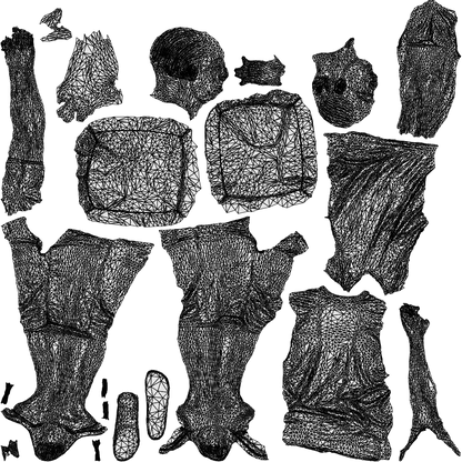 3D scanned boy shopping casual, photorealistic archviz people for Enscape and SketchUp, wireframe top-down view