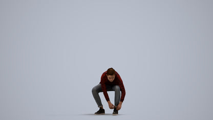 3D scanned boy kids casual, photorealistic archviz people for Enscape and SketchUp, side view render