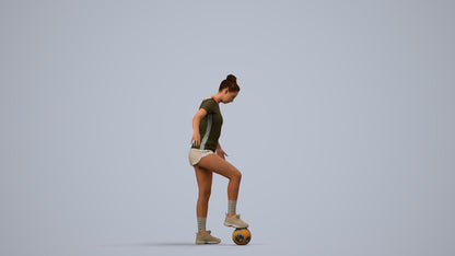 photogrammetry 3D woman sport, realistic human model archviz FBX, side view render