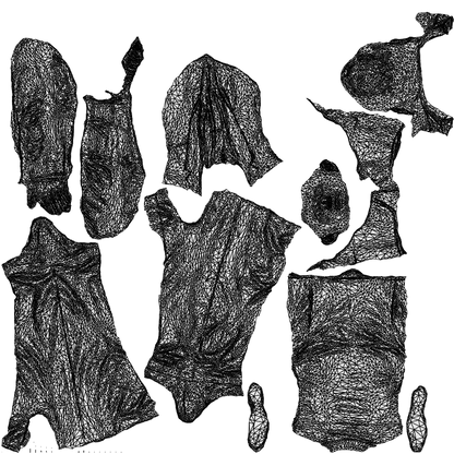 3D people model man business formalaffairs, scanned human for 3ds Max rendering, wireframe top-down view
