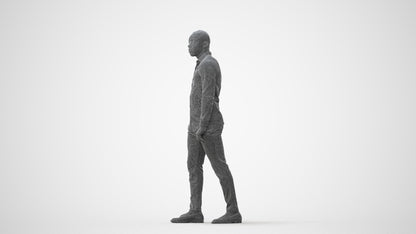 photogrammetry 3D man business walking, realistic human model archviz FBX, square thumbnail