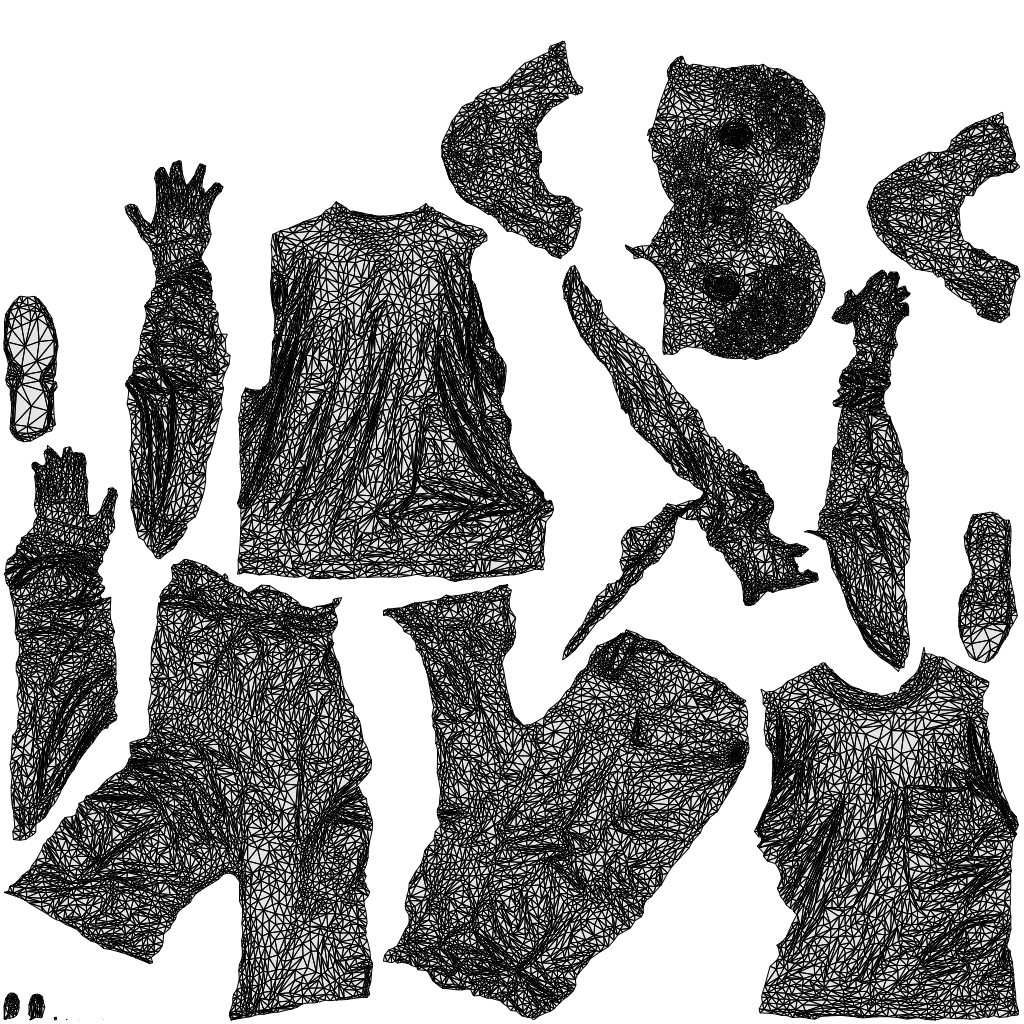 3D scanned man walking casual, photorealistic archviz people for Enscape and SketchUp, wireframe top-down view