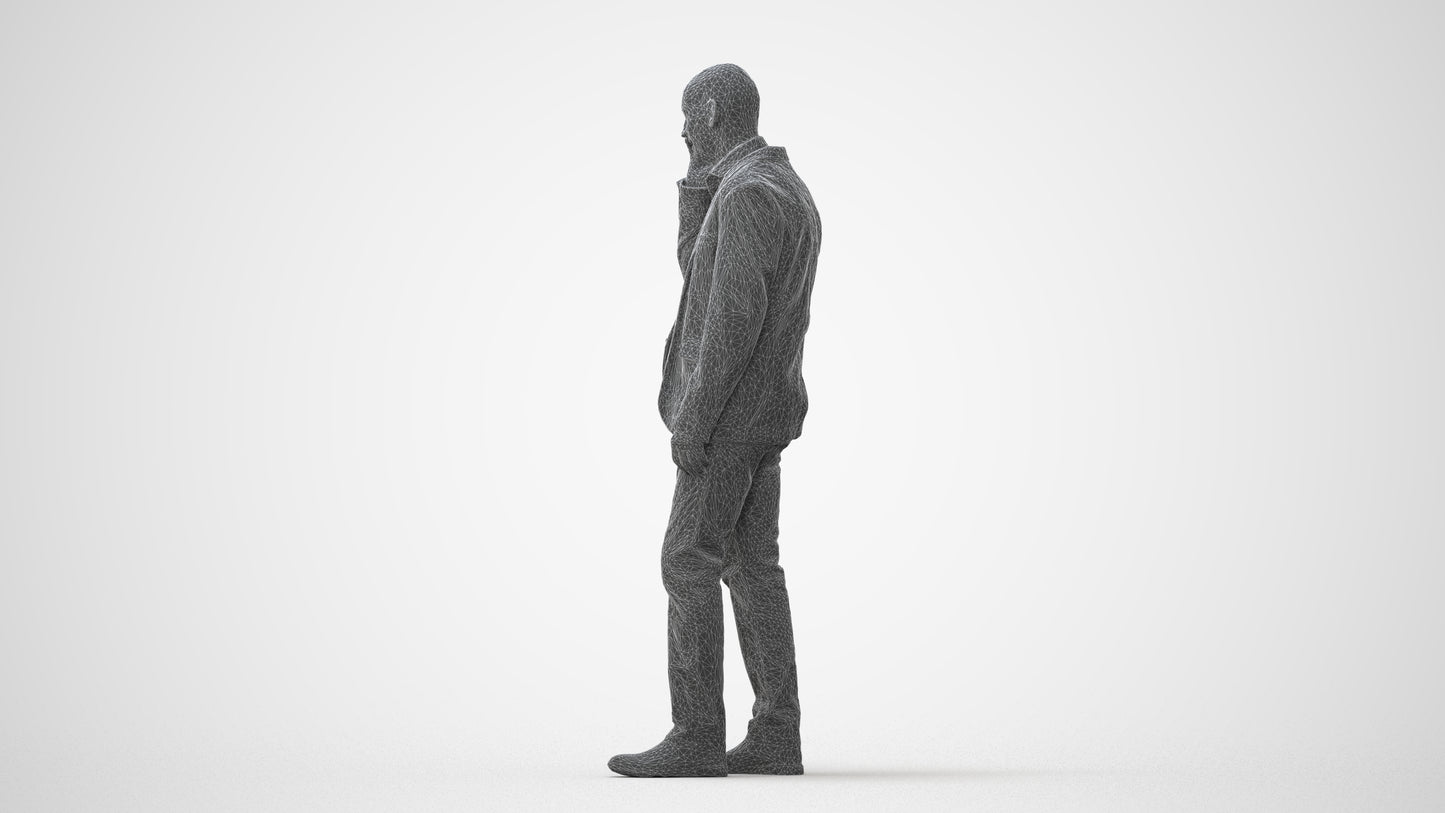 scanned 3D senior man business, photogrammetry people for Enscape and V-Ray, square thumbnail