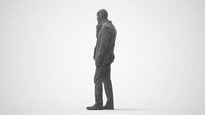 scanned 3D senior man business, photogrammetry people for Enscape and V-Ray, square thumbnail