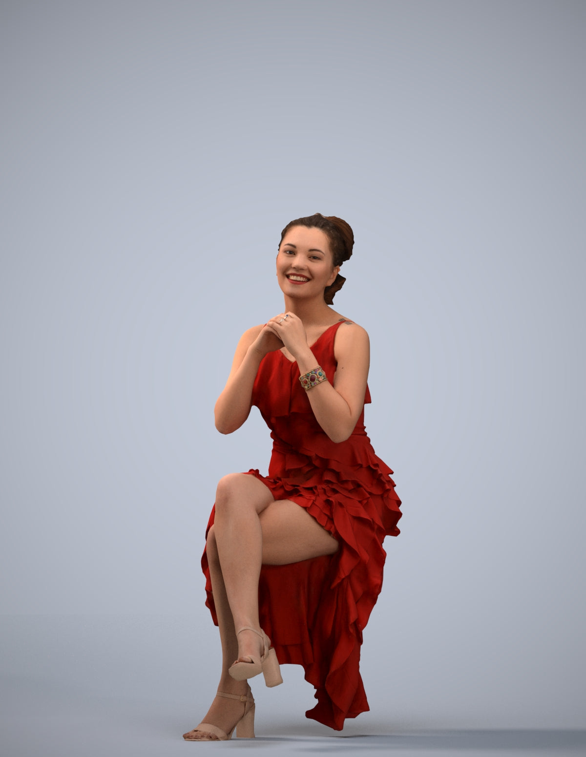 scanned 3D woman formal formalaffairs, photogrammetry people for Enscape and V-Ray