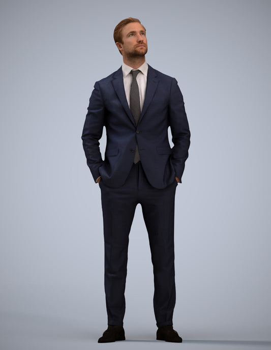 realistic 3D people man business, render-ready for V-Ray and Corona, FBX OBJ