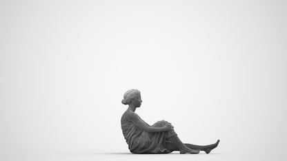 3D scanned woman sport, photorealistic archviz people for Enscape and SketchUp, wireframe side view
