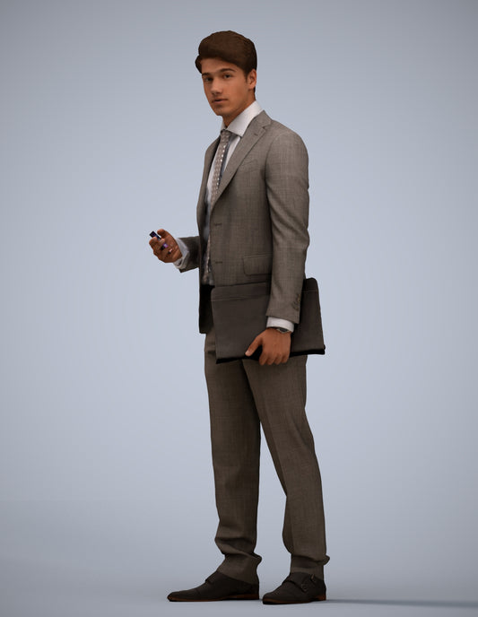 realistic 3D people man business, render-ready for V-Ray and Corona, FBX OBJ