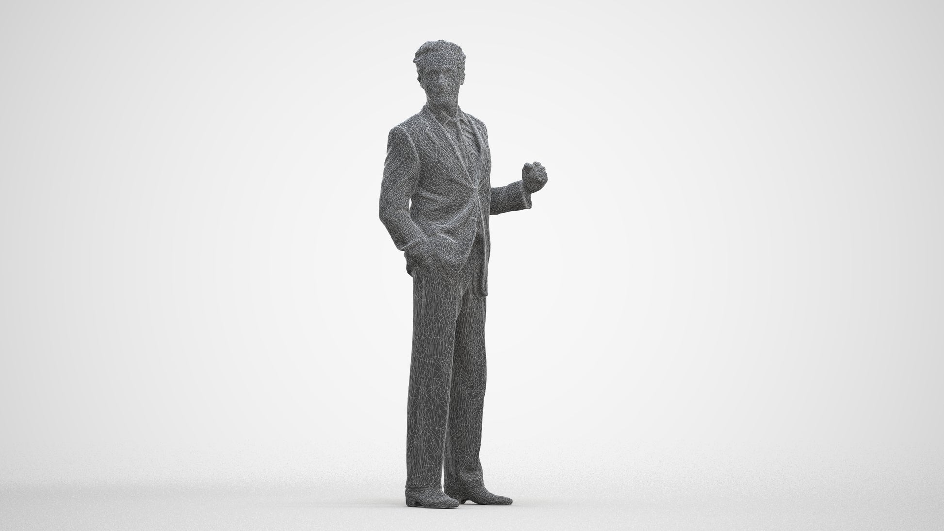 3D scanned man business, photorealistic archviz people for Enscape and SketchUp, top-down view render