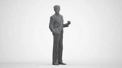 3D scanned man business, photorealistic archviz people for Enscape and SketchUp, top-down view render