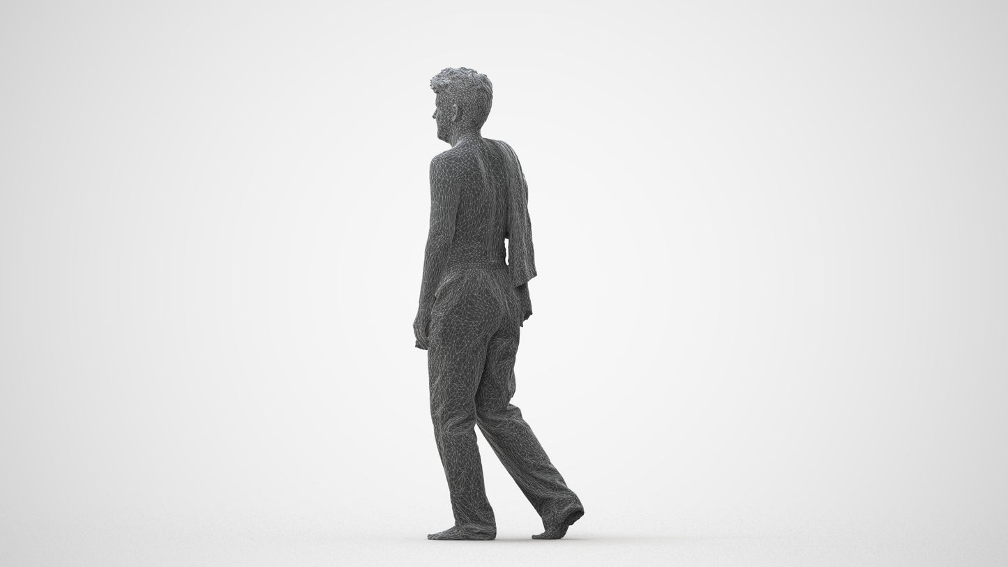 3D human model person bathroom, photogrammetry scanned person for archviz, square thumbnail