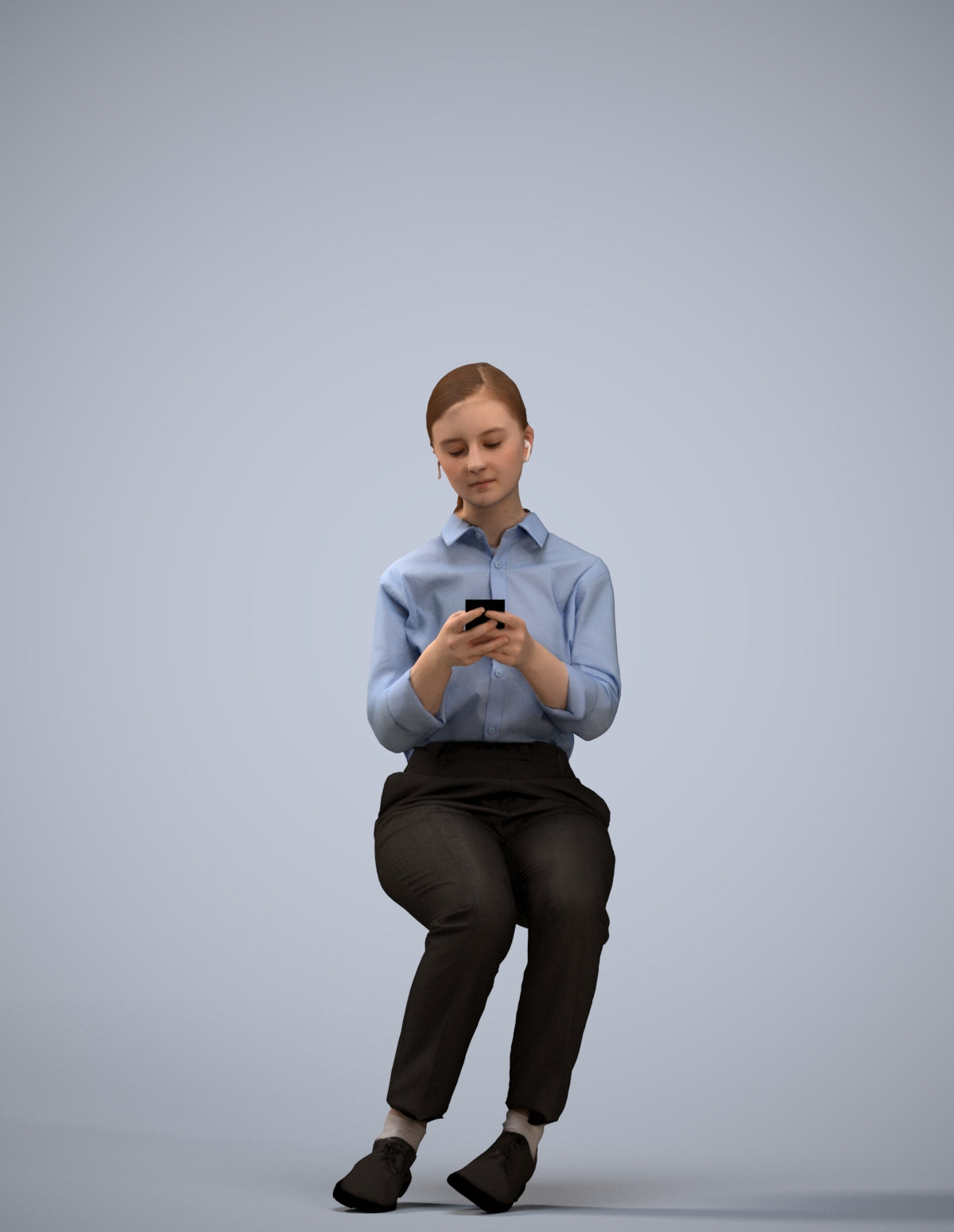 3D people model girl business kids, scanned human for 3ds Max rendering