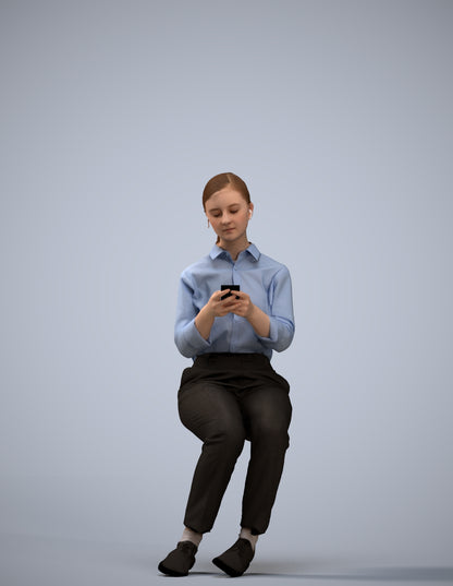 3D people model girl business kids, scanned human for 3ds Max rendering