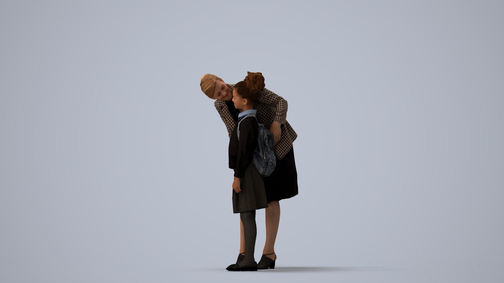 3D people model boy kids, scanned human for 3ds Max rendering, three-quarter view render