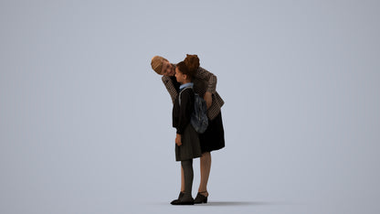 3D people model boy kids, scanned human for 3ds Max rendering, three-quarter view render