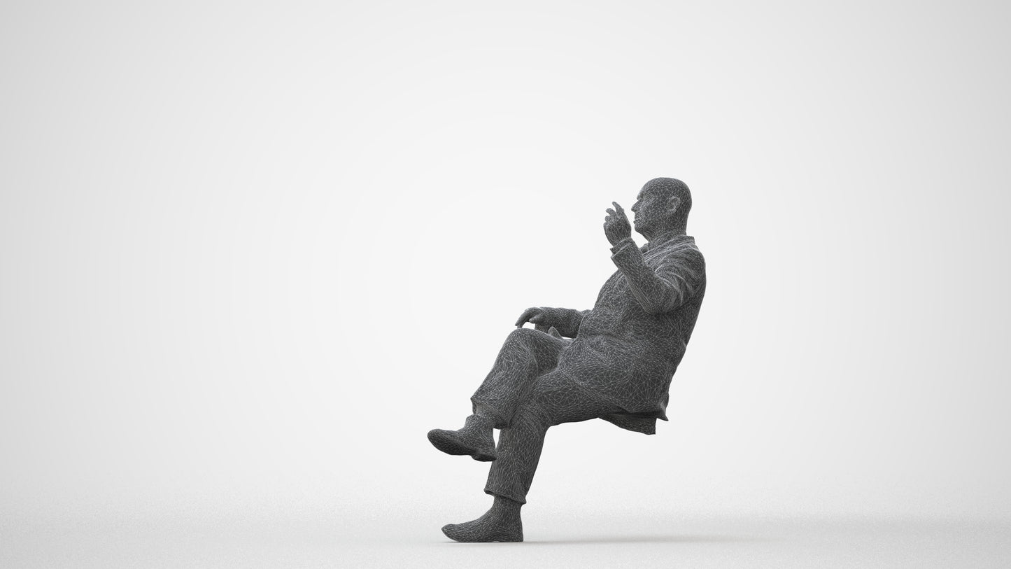 realistic 3D people senior man business, render-ready for V-Ray and Corona, FBX OBJ, square thumbnail