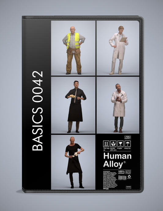 photogrammetry 3D people standing collection, 5 realistic human models archviz FBX