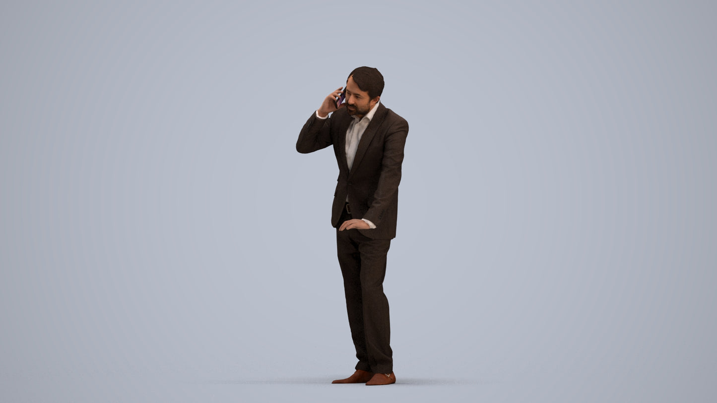 photogrammetry 3D man business, realistic human model archviz FBX, standing pose render