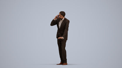 photogrammetry 3D man business, realistic human model archviz FBX, standing pose render