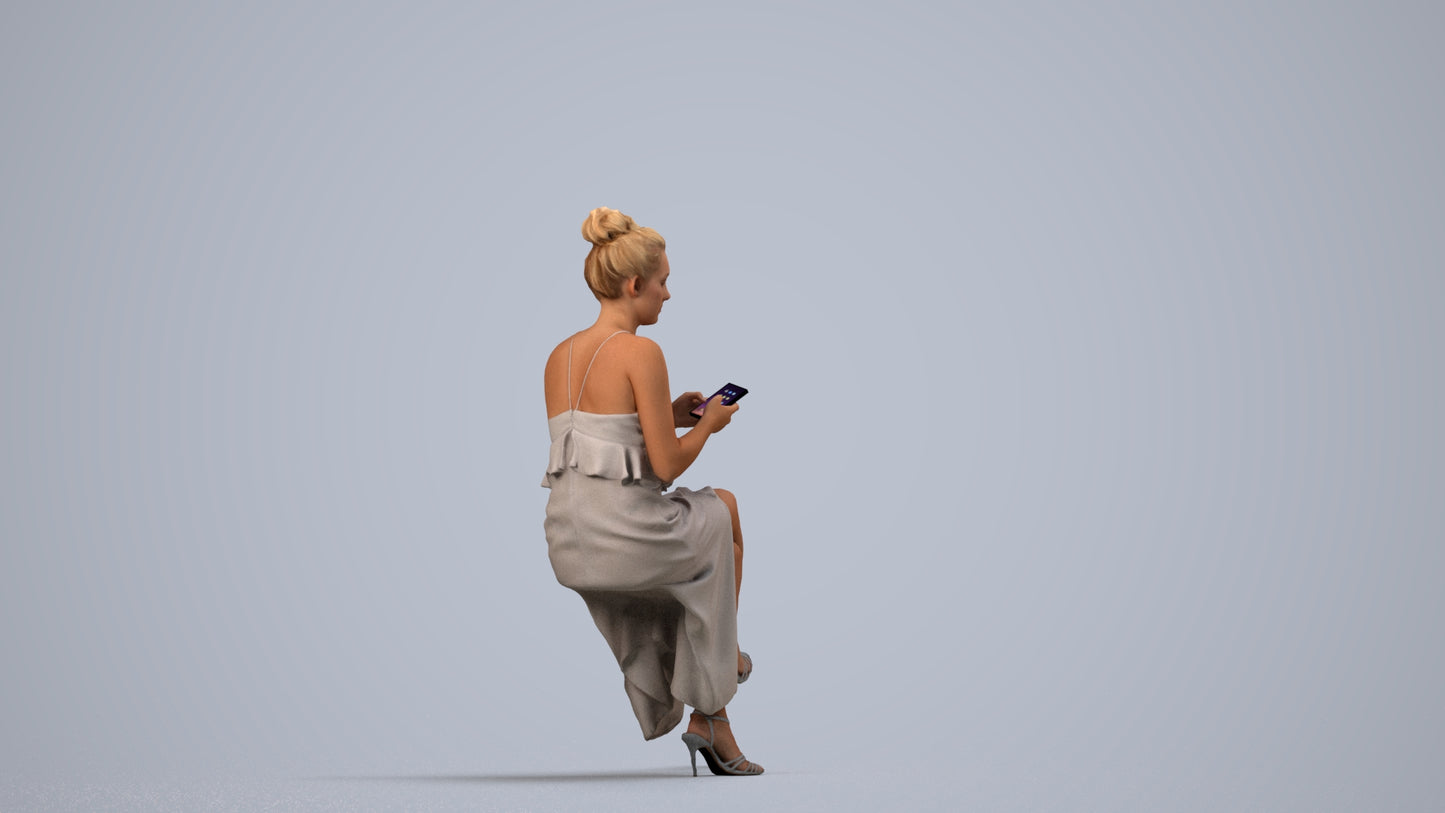 realistic 3D people woman formal formalaffairs, render-ready for V-Ray and Corona, FBX OBJ, side view render