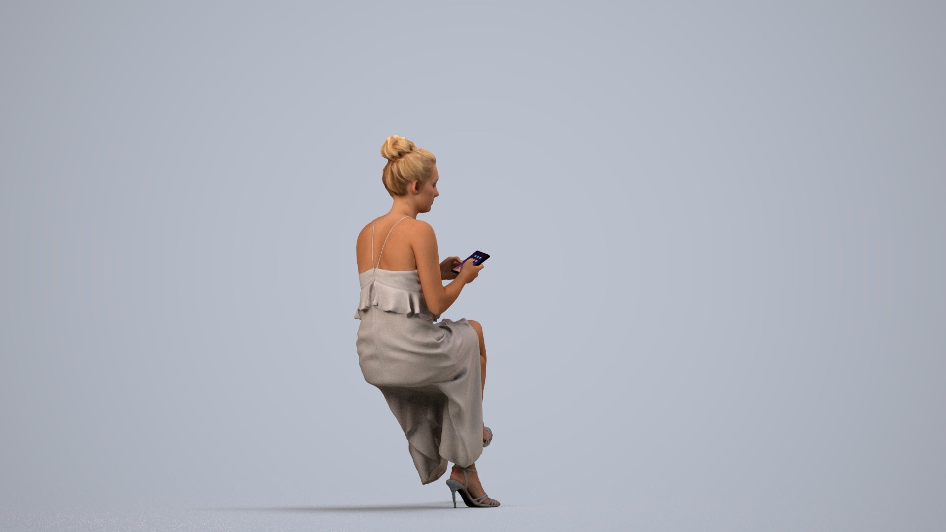realistic 3D people woman formal formalaffairs, render-ready for V-Ray and Corona, FBX OBJ, side view render