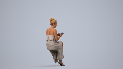 realistic 3D people woman formal formalaffairs, render-ready for V-Ray and Corona, FBX OBJ, side view render