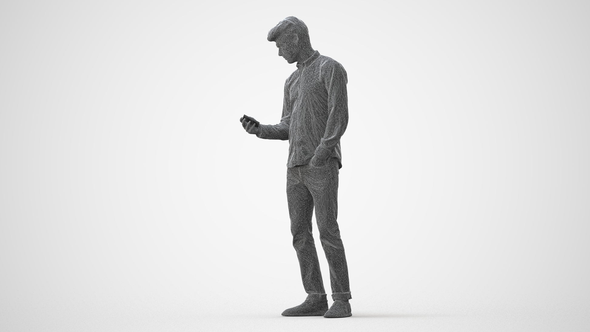 realistic 3D people man casual standing, render-ready for V-Ray and Corona, FBX OBJ, square thumbnail