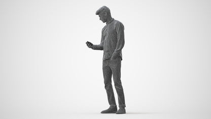 realistic 3D people man casual standing, render-ready for V-Ray and Corona, FBX OBJ, square thumbnail