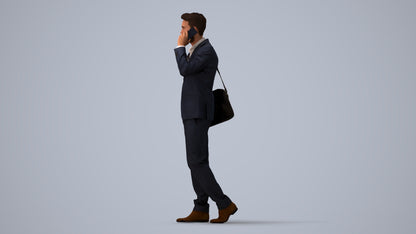 3D scanned man business, photorealistic archviz people for Enscape and SketchUp, three-quarter view render