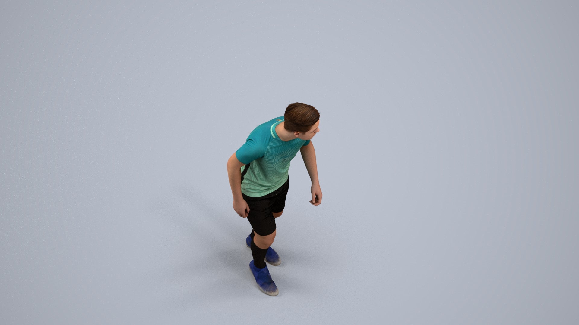 realistic 3D boy sport, scanned archviz people for Blender and 3ds Max, back view render