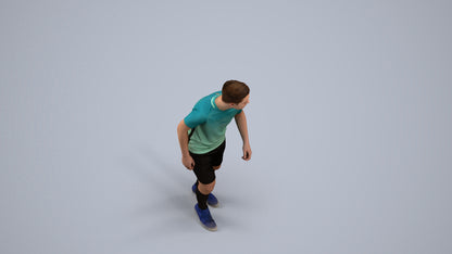 realistic 3D boy sport, scanned archviz people for Blender and 3ds Max, back view render