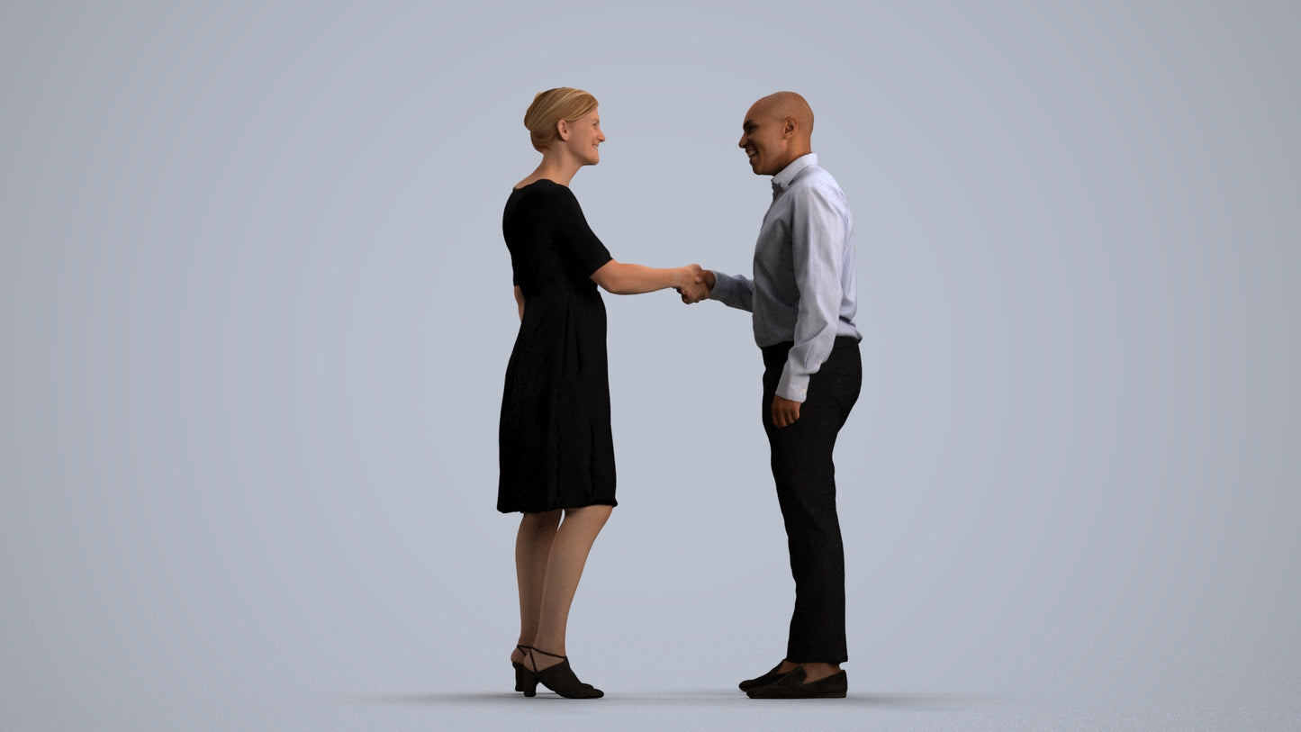 scanned 3D woman business, photogrammetry people for Enscape and V-Ray, front view render