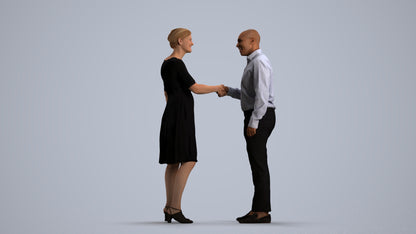 scanned 3D woman business, photogrammetry people for Enscape and V-Ray, front view render