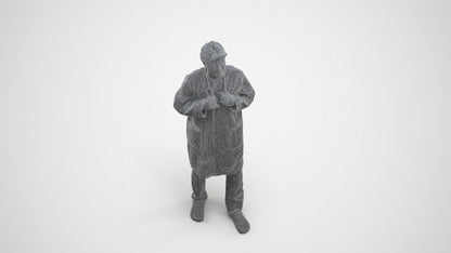 realistic 3D people man medical, render-ready for V-Ray and Corona, FBX OBJ, wireframe three-quarter view