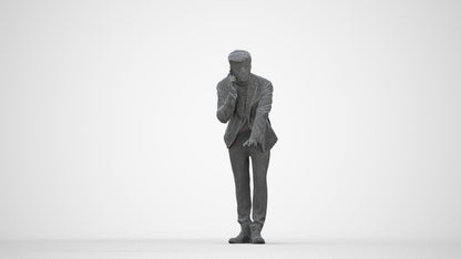 realistic 3D man business, scanned archviz people for Blender and 3ds Max, wireframe back view
