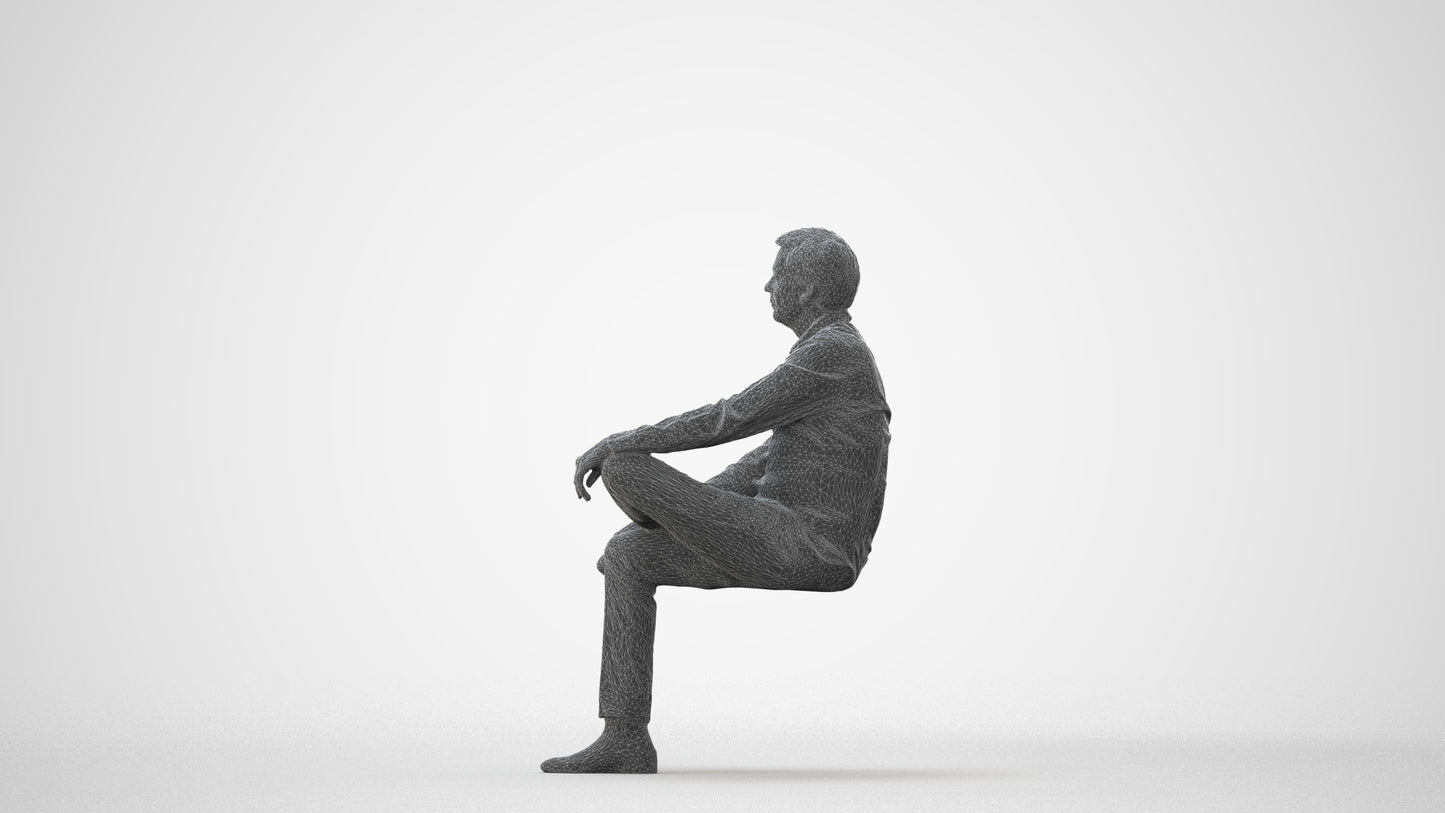 photogrammetry 3D man business, realistic human model archviz FBX, square thumbnail