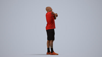 3D scanned man sport, photorealistic archviz people for Enscape and SketchUp, side view render