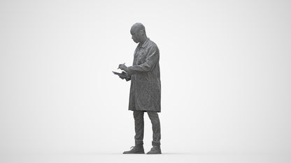 photogrammetry 3D man medical, realistic human model archviz FBX, wireframe back view