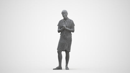 realistic 3D people woman hospitality, render-ready for V-Ray and Corona, FBX OBJ, three-quarter front view render